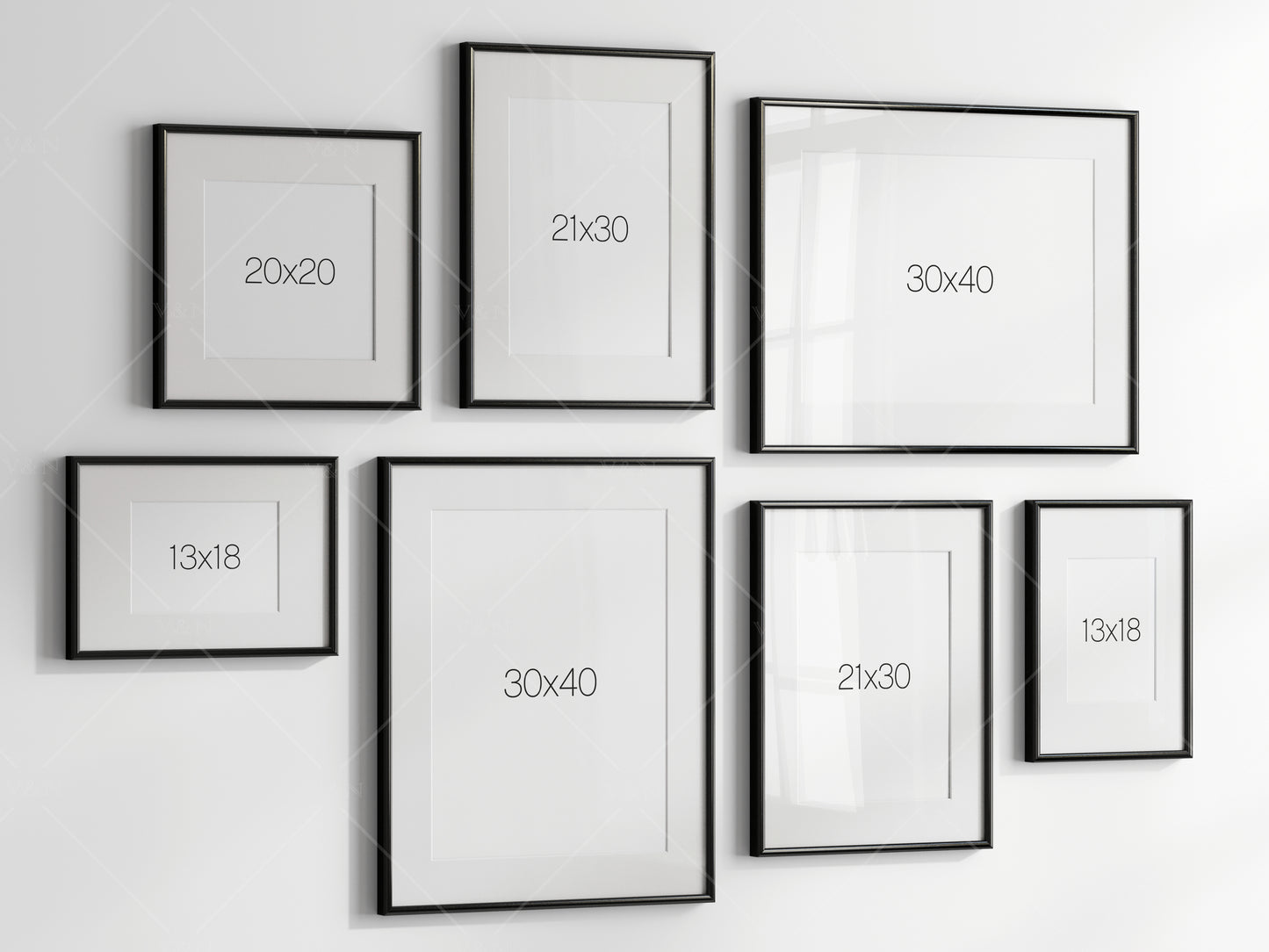 Gallery Wall Mockup, Frame Mockup, Poster Frame Mockup, Photo Frame Mockup, PSD JPG