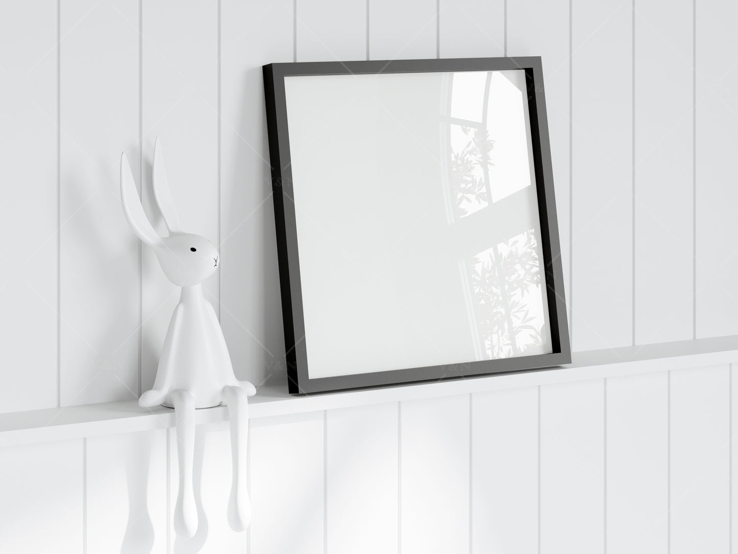 Kids Room Frame Mockup, Nursery Frame Mockup, Square Frame in Modern Kids Room Interior