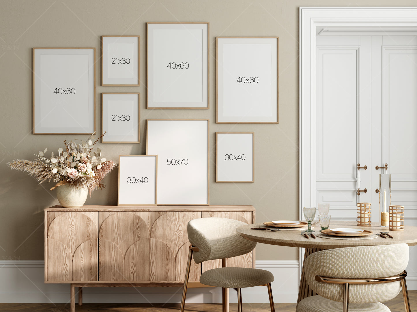 Frame Mockup Dining Room, Gallery Wall Mockup, Dining Room Frame Mockup, Interior Mockup, Poster Mockup