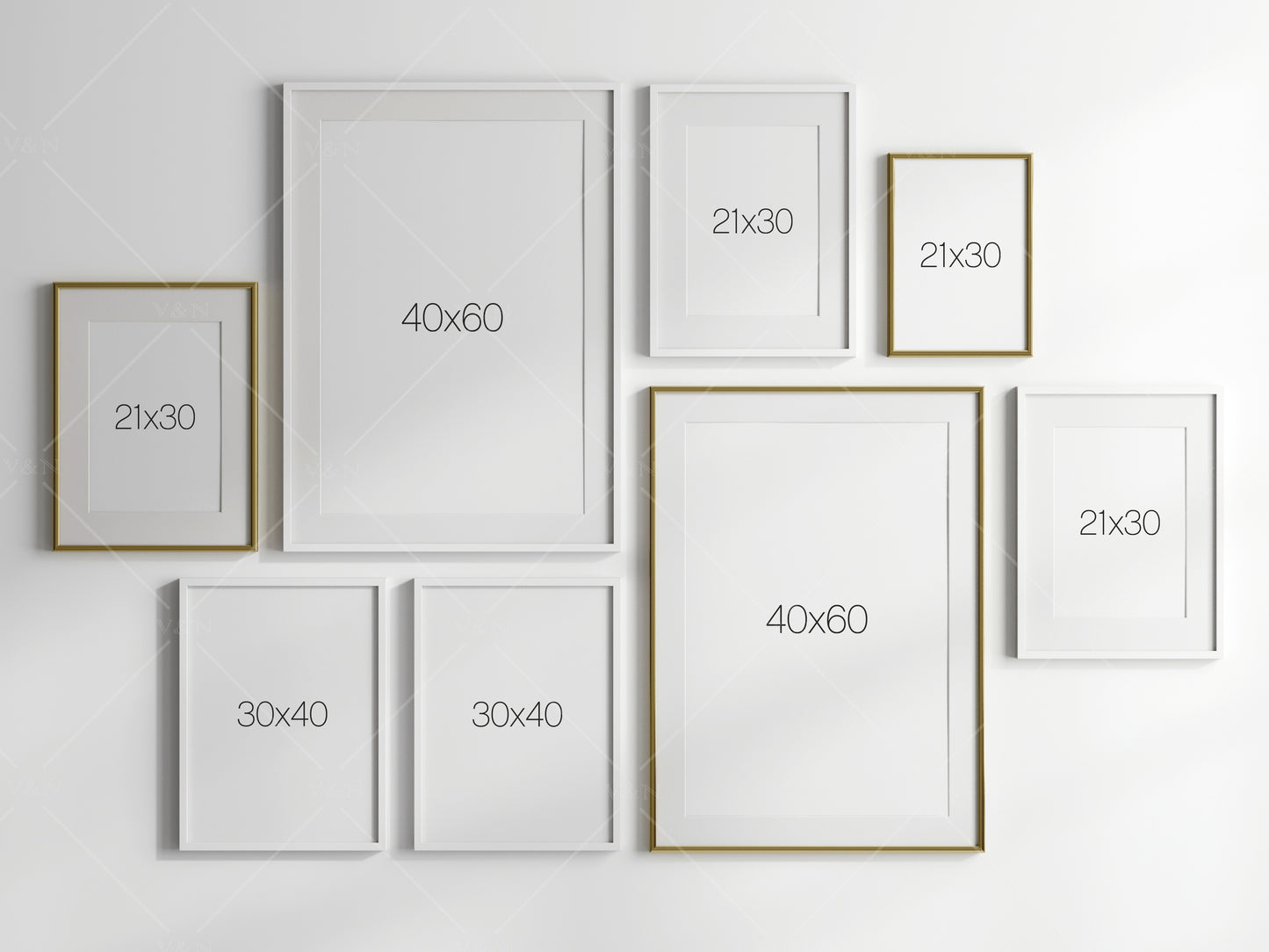 Gallery Wall Mockup, Frame Mockup, Poster Frame Mockup, Photo Frame Mockup, PSD JPG