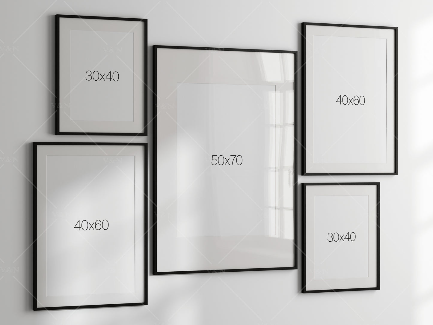 Gallery Wall Mockup, Frame Mockup, Poster Frame Mockup, Photo Frame Mockup, PSD JPG