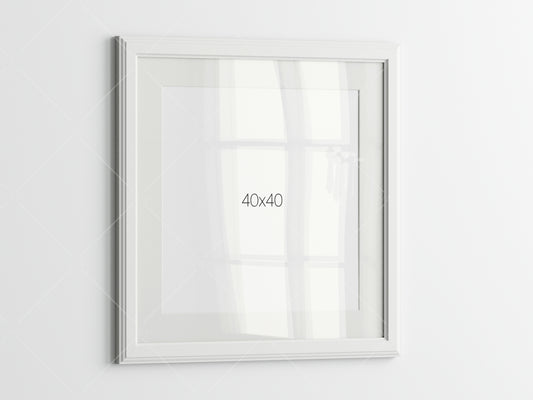 White Frame Mockup, Square Poster Mockup, Photo Frame Mockup, PSD JPG