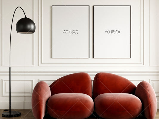 Poster Mockup, Frame Mockup in Modern Interior Room, PSD JPG