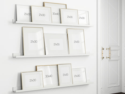 Photo Frame Mockup, Gallery Wall Mockup, Poster Frame Mockup, PSD JPG