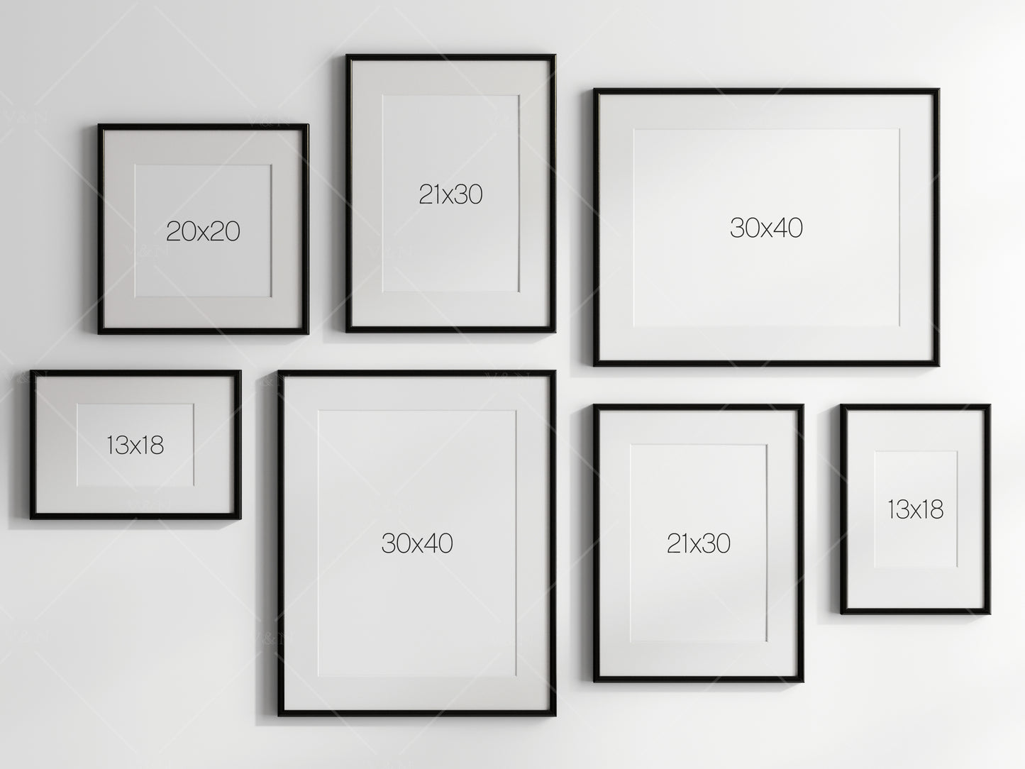 Gallery Wall Mockup, Frame Mockup, Poster Frame Mockup, Photo Frame Mockup, PSD JPG