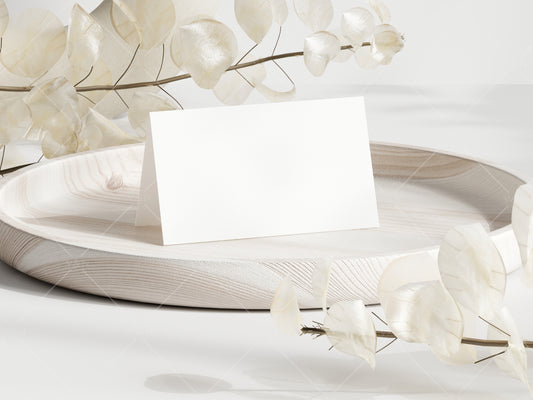 Place Card Mockup, Wedding Stationery Mockup, Blank White Card Mockup, Minimal Card Mockup, Card on Plate