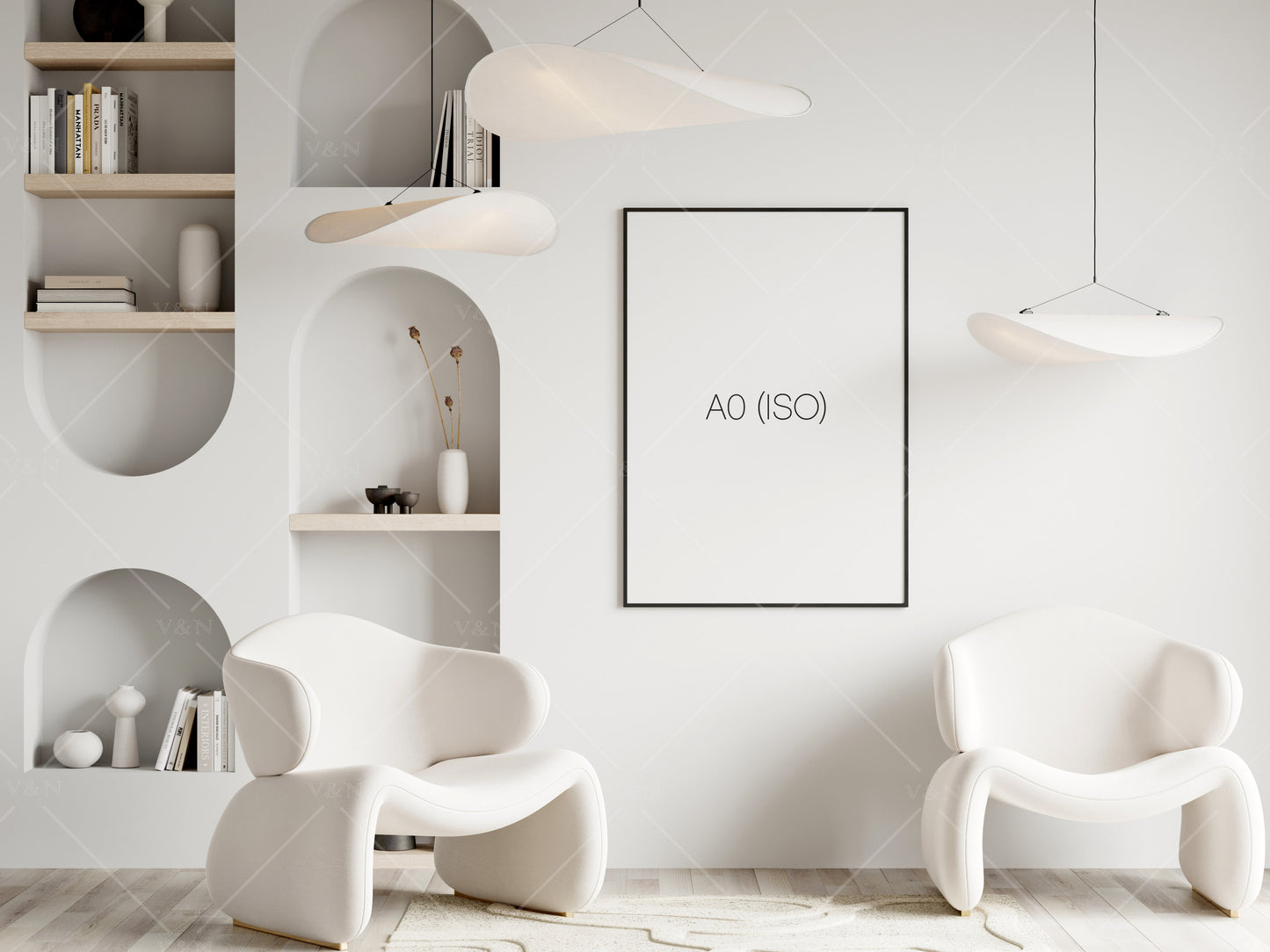 Frame Mockup in Modern Interior Room, Poster Mockup, PSD JPG