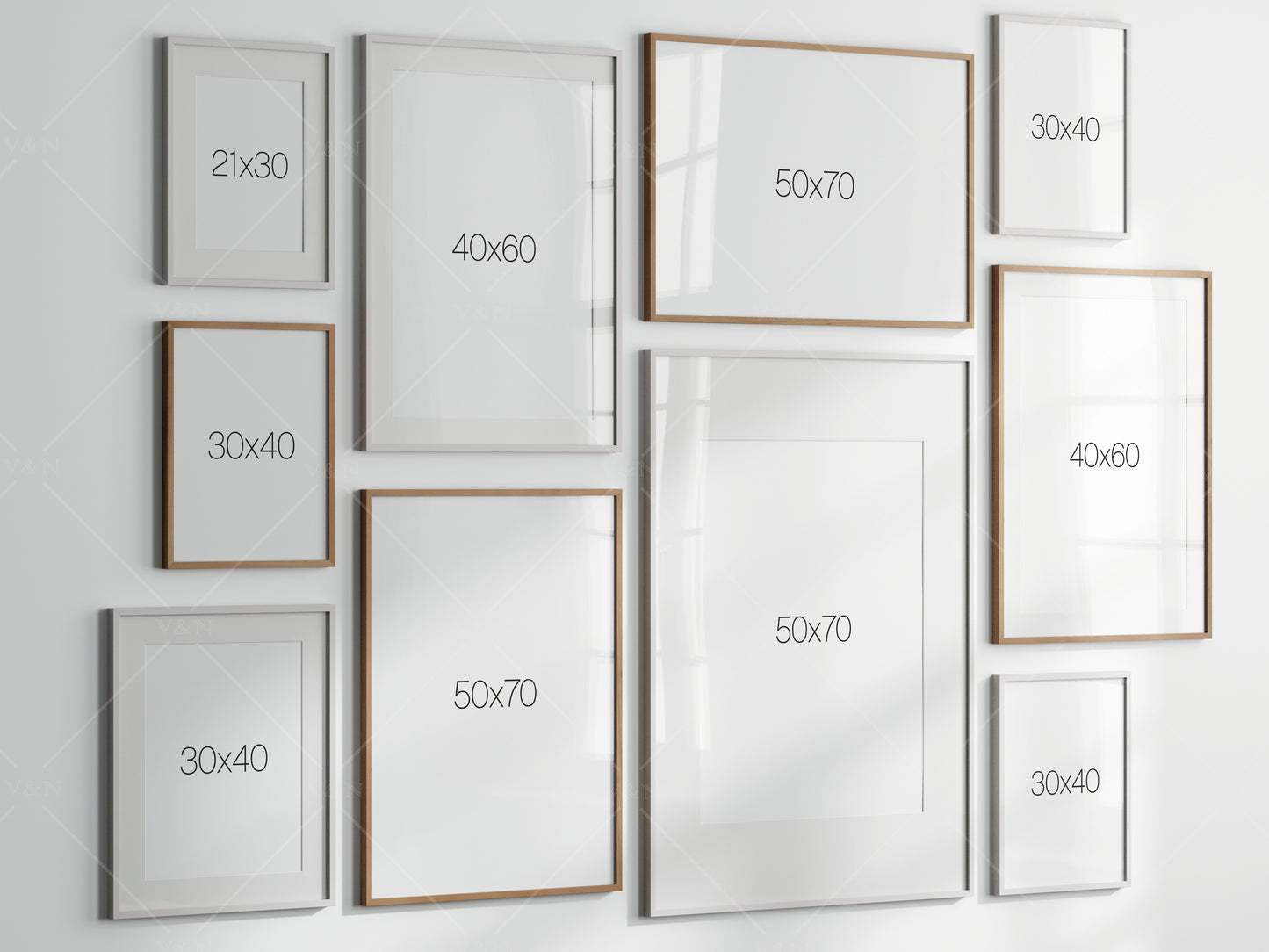 Gallery Wall Mockup, Frame Mockup, Poster Frame Mockup, Photo Frame Mockup, PSD JPG