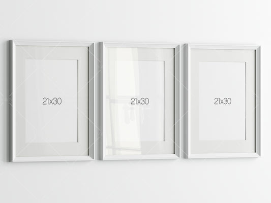 Three Posters Mockup, Frame Mockup, Poster Frame Mockup, Photo Frame Mockup, PSD JPG