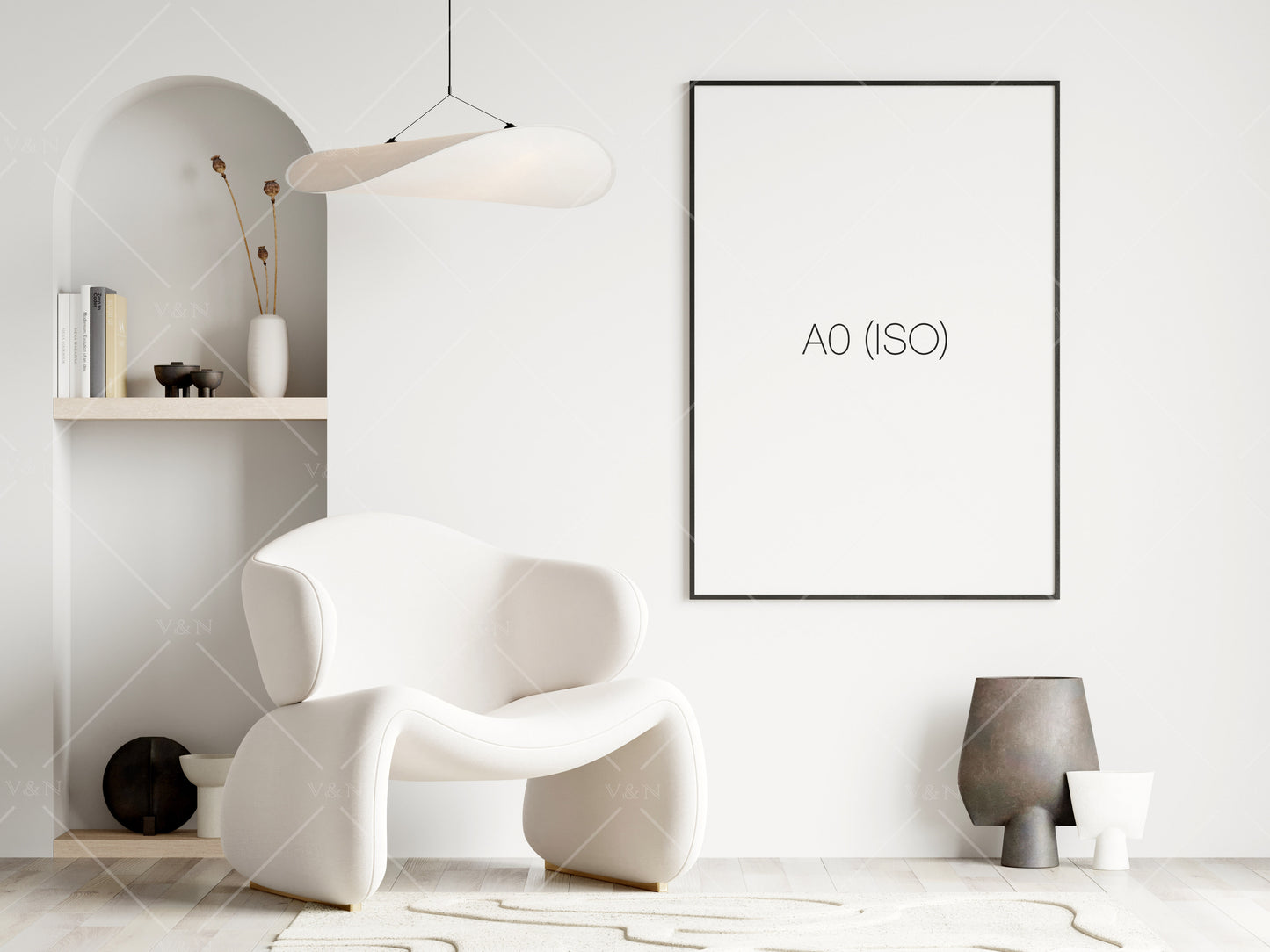 Frame Mockup in Modern Interior Room, Poster Mockup, PSD JPG