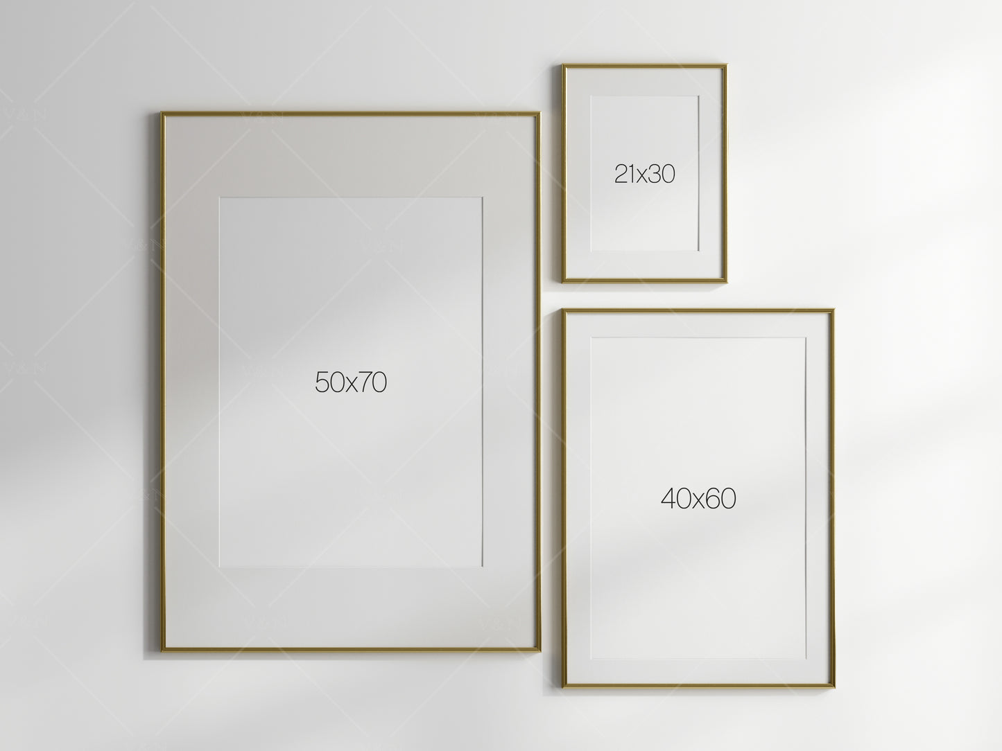 Gold Frame Mockup, Minimalist Frame Mockup, Poster Mockup, Vertical Frame Mockup