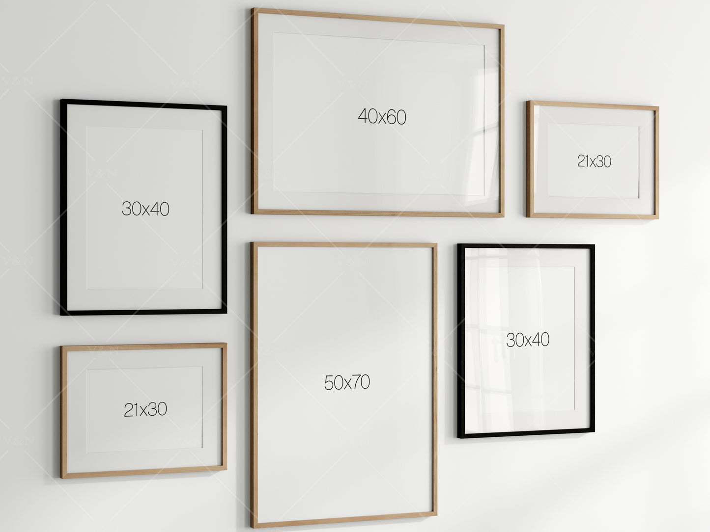 Gallery Wall Mockup, Frame Mockup, Poster Frame Mockup, Photo Frame Mockup, PSD JPG