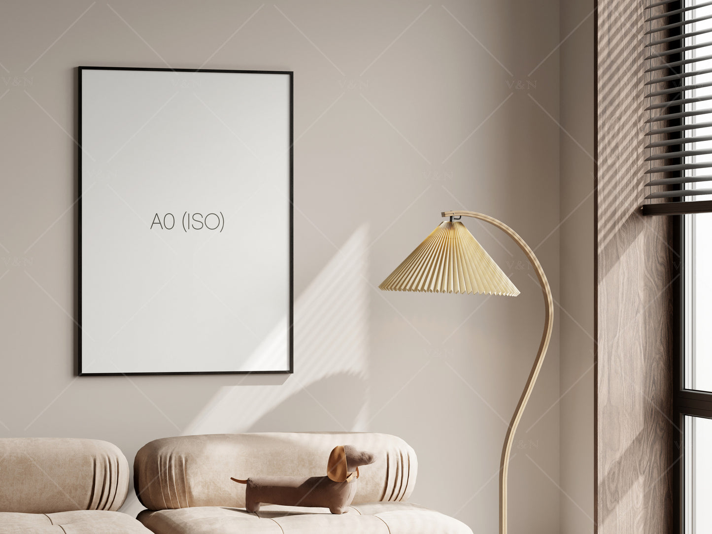 Frame Mockup in Modern Interior Room, Poster Mockup, PSD JPG