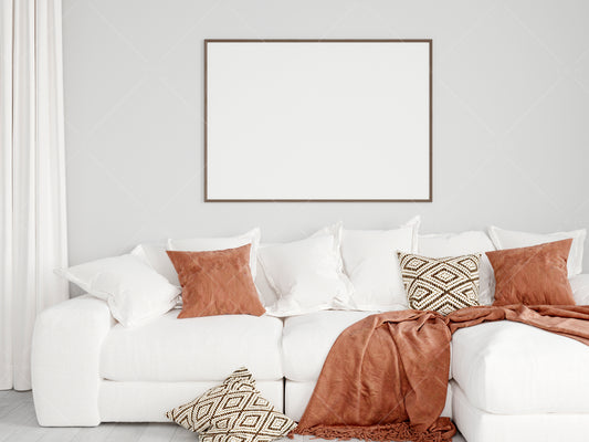 Living Room Frame Mockup, Interior Mockup, Poster Mockup, Horizontal Frame Mockup