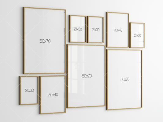 Gallery Wall Mockup, Frame Mockup, Poster Frame Mockup, Photo Frame Mockup, PSD JPG