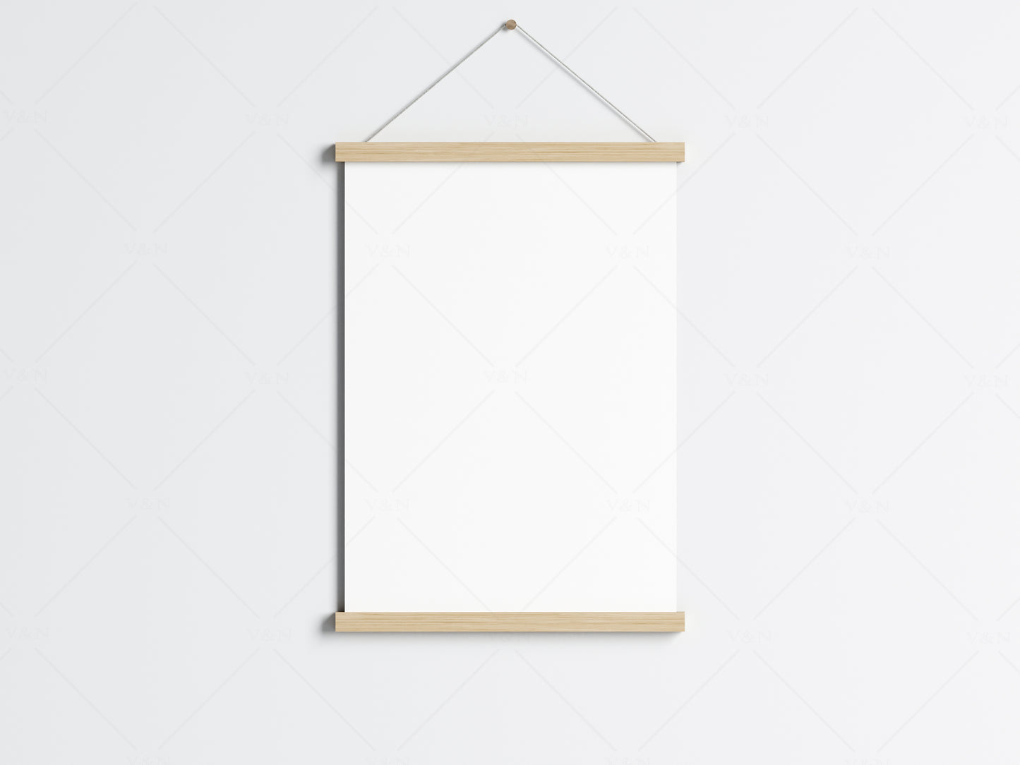 Magnetic Poster Bar Mockup PSD JPG PNG, Wooden Hanging Poster Frame, Poster Hanger Mockup, Minimalist Mockup