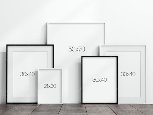 Gallery Frame Mockup, Poster Frame Mockup, Photo Frame Mockup, PSD JPG