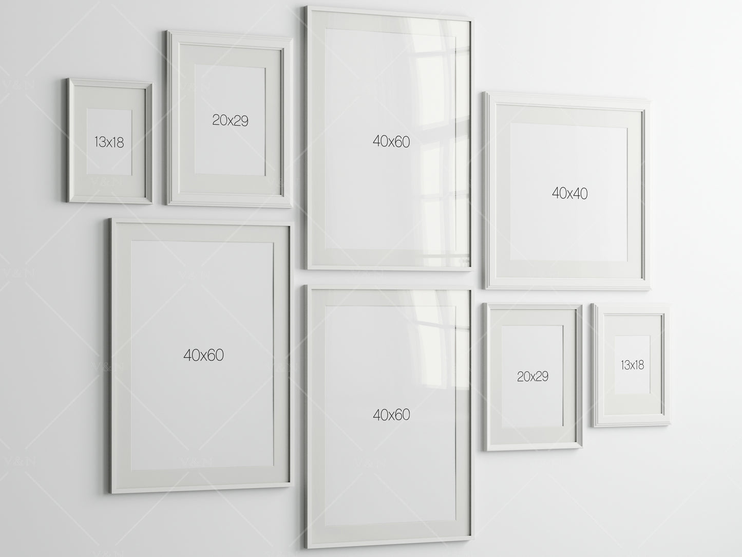 Gallery Wall Mockup, Frame Mockup, Poster Frame Mockup, Photo Frame Mockup, PSD JPG