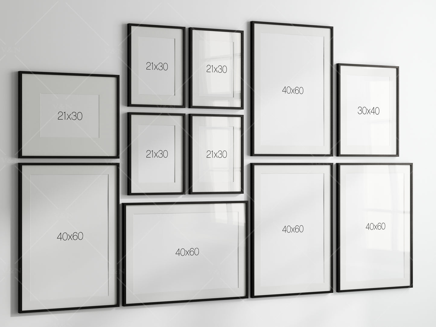 Gallery Wall Mockup, Frame Mockup, Poster Frame Mockup, Photo Frame Mockup, PSD JPG