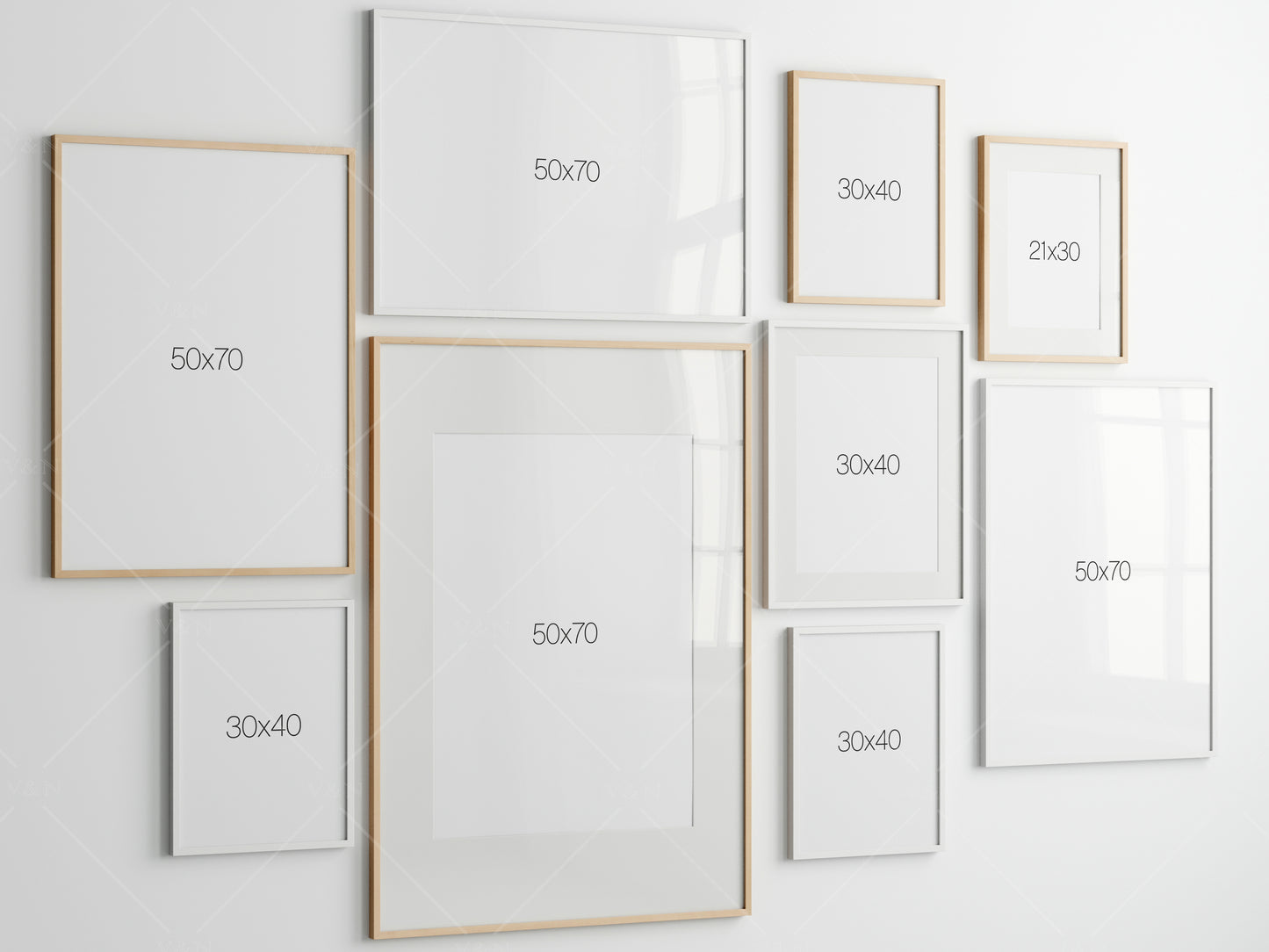 Gallery Wall Mockup, Frame Mockup, Poster Frame Mockup, Photo Frame Mockup, PSD JPG