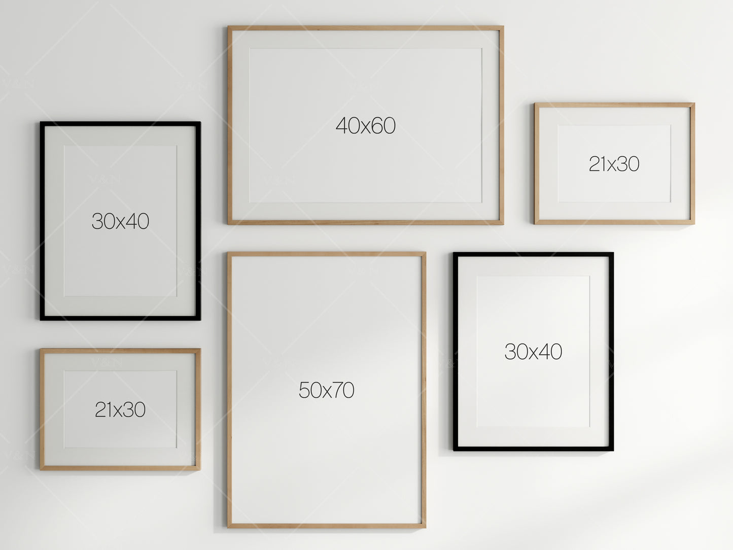 Gallery Wall Mockup, Frame Mockup, Poster Frame Mockup, Photo Frame Mockup, PSD JPG