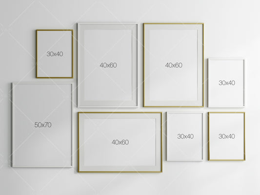 Gallery Wall Mockup, Frame Mockup, Poster Frame Mockup, Photo Frame Mockup, PSD JPG