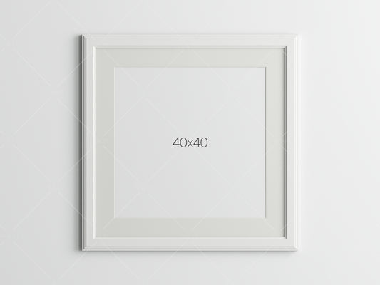 Square Poster Mockup, White Frame Mockup, Photo Frame Mockup, PSD JPG