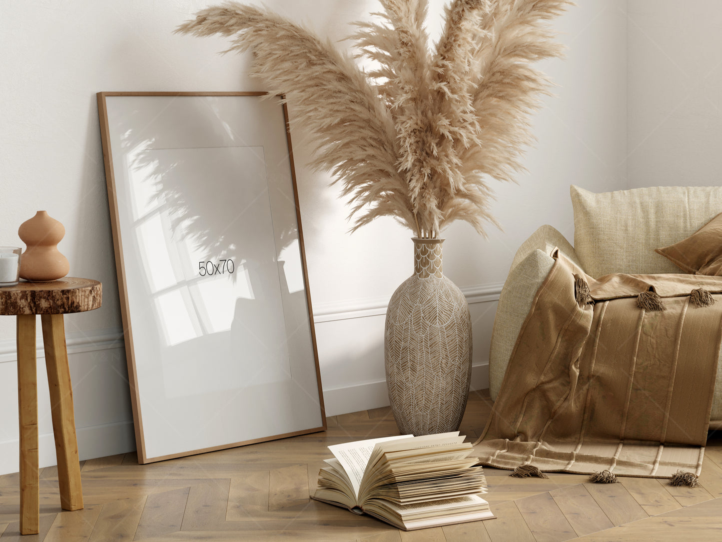 Poster Mockup, Frame Mockup in Cozy Living Room Interior, Interior Mockup