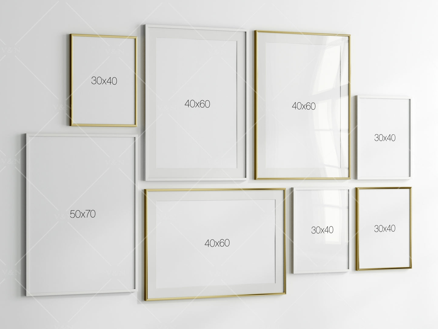 Gallery Wall Mockup, Frame Mockup, Poster Frame Mockup, Photo Frame Mockup, PSD JPG