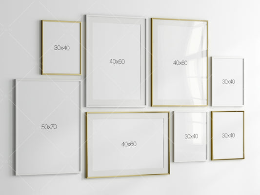 Gallery Wall Mockup, Frame Mockup, Poster Frame Mockup, Photo Frame Mockup, PSD JPG