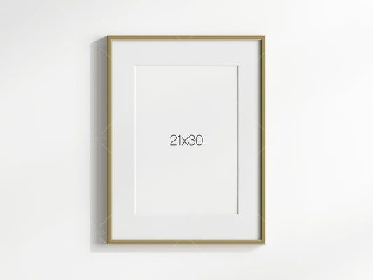 Gold Frame Mockup, Minimalist Frame Mockup, Poster Mockup, Vertical Frame Mockup