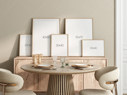 Dining Room Frame Mockup, Frame Mockup Dining Room, Gallery Wall Mockup, Interior Mockup, Poster Mockup