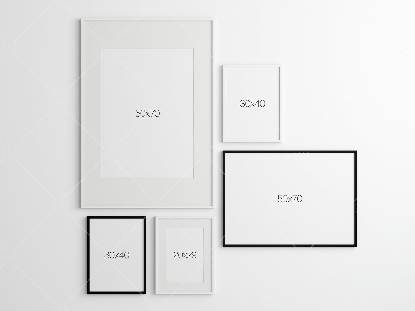 Gallery Wall Mockup, Frame Mockup, Poster Frame Mockup, Photo Frame Mockup, PSD JPG