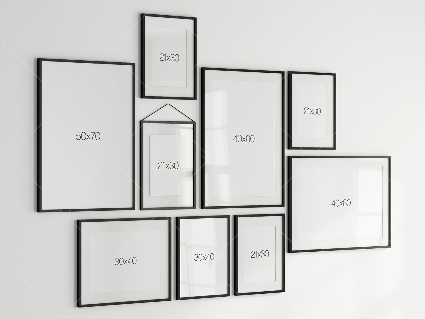 Gallery Wall Mockup, Frame Mockup, Poster Frame Mockup, Photo Frame Mockup, PSD JPG