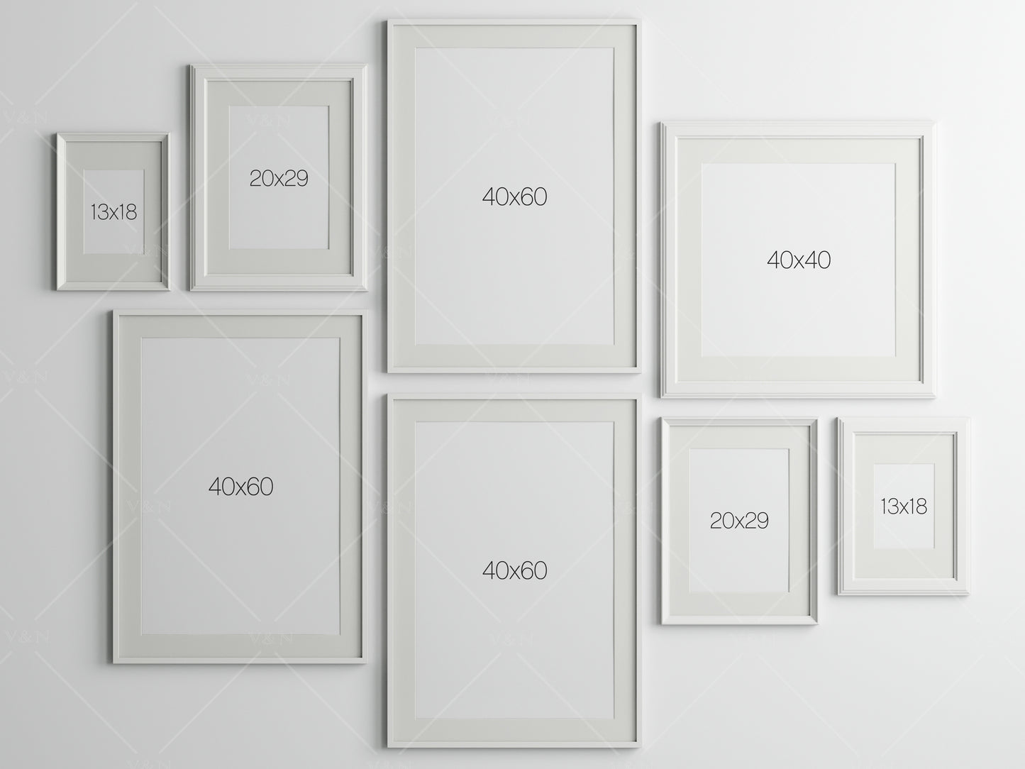 Gallery Wall Mockup, Frame Mockup, Poster Frame Mockup, Photo Frame Mockup, PSD JPG