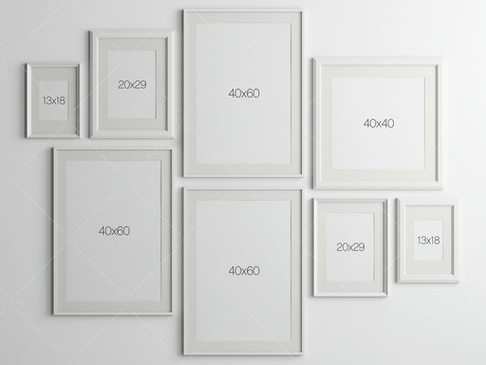 Gallery Wall Mockup, Frame Mockup, Poster Frame Mockup, Photo Frame Mockup, PSD JPG