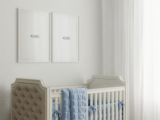 Gallery Wall Mockup in Modern Nursery Interior, Frame Mockup in Nursery Interior