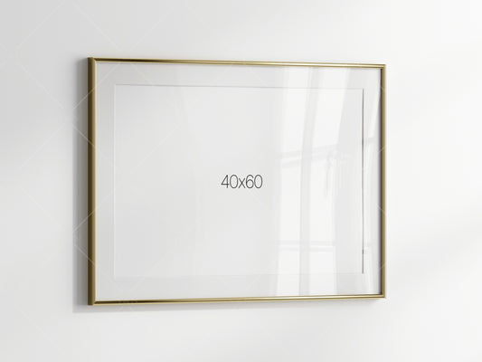 Gold Frame Mockup, Minimalist Frame Mockup, Poster Mockup, Horizontal Frame Mockup