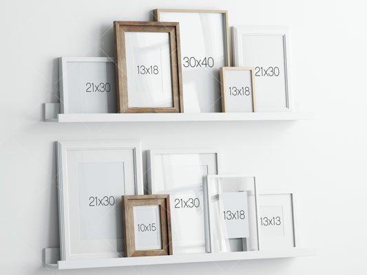 Gallery Wall Mockup, Poster Frame Mockup, Photo Frame Mockup, PSD JPG