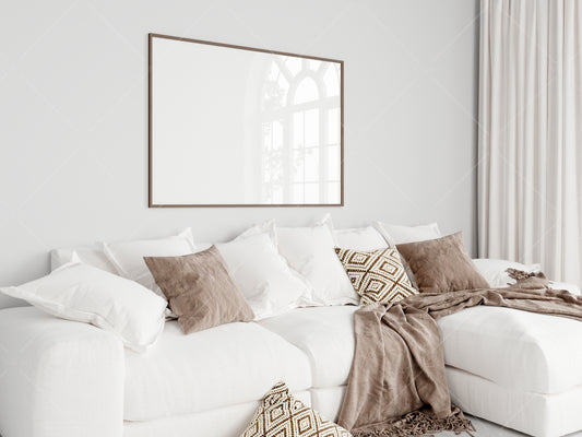 Living Room Frame Mockup, Interior Mockup, Poster Mockup, Horizontal Frame Mockup