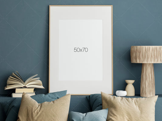 Frame Mockup Bedroom Interior, Poster Mockup, PSD JPG