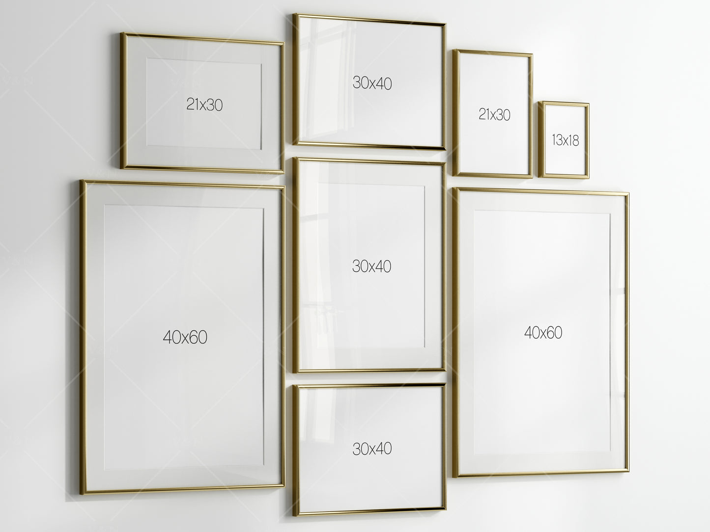 Gallery Wall Mockup, Frame Mockup, Poster Frame Mockup, Photo Frame Mockup, PSD JPG