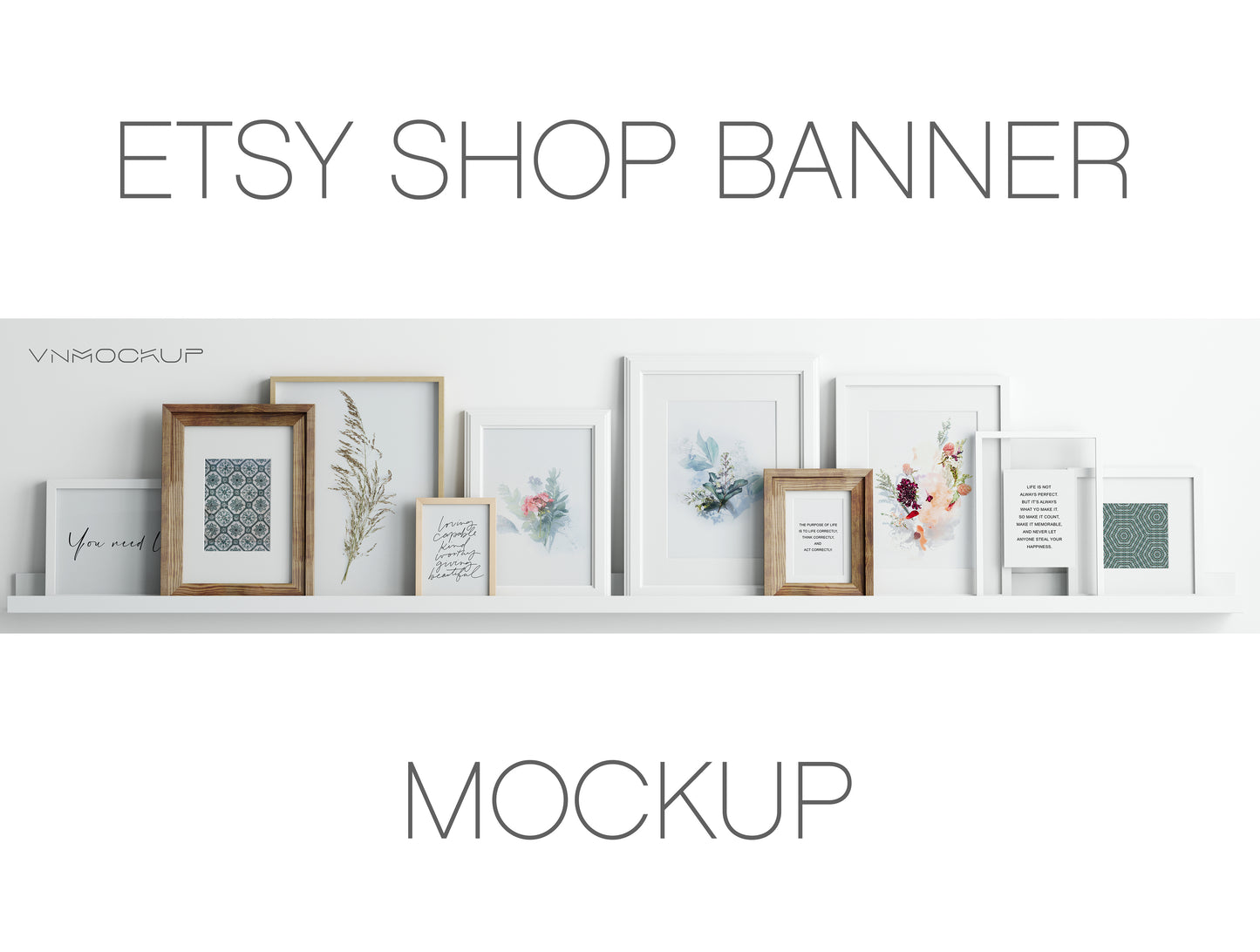 Etsy Shop Banner Mockup, Photo Frame Mockup, Poster Mockup, Frame Mockup, PSD JPEG