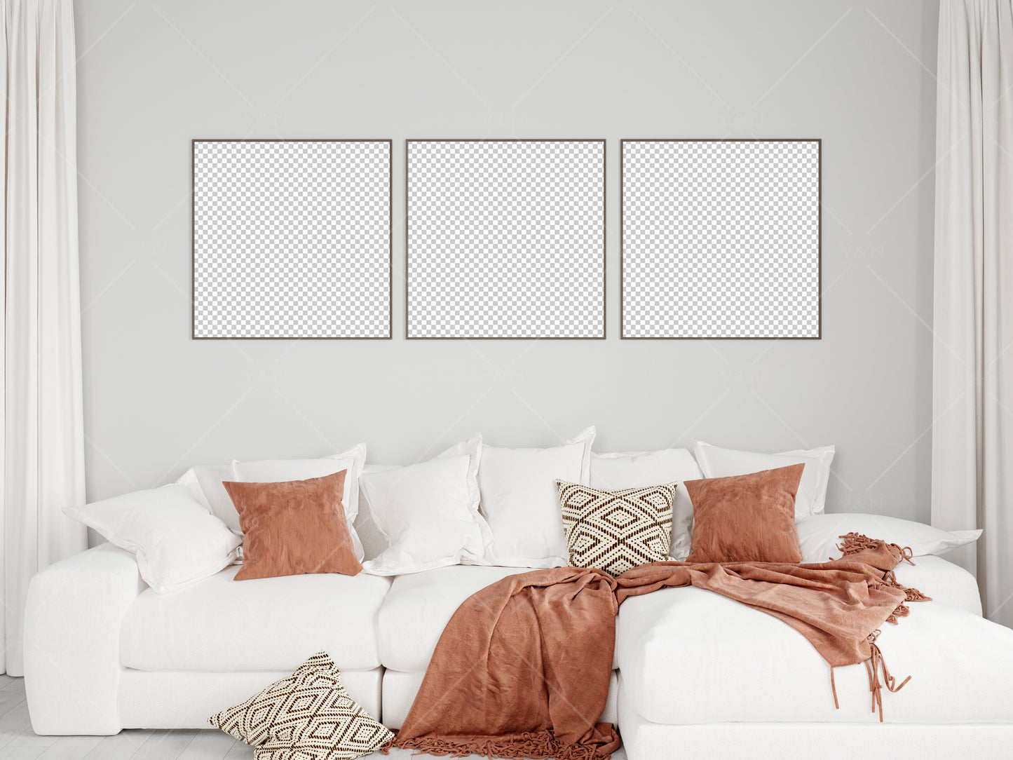 Interior Mockup, Square Frame Mockup, Living Room Frame Mockup, Poster Mockup