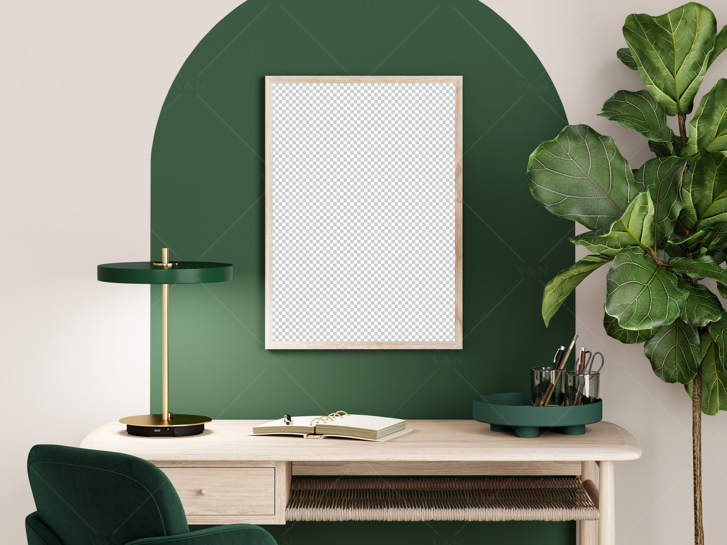 Office Frame Mockup, Frame Mockup in Work Space Interior, Poster Mockup A3, A2