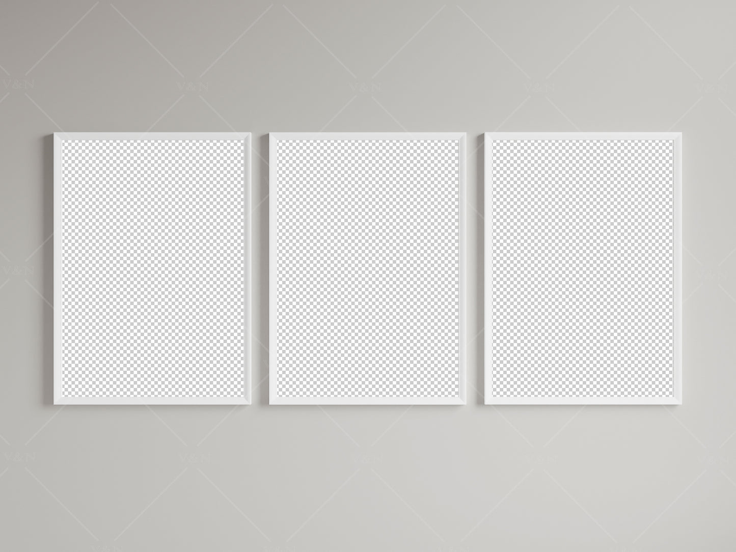 Frame Mockup, Three Vertical Frames Mockup, Poster Mockup, JPG PNG PSD