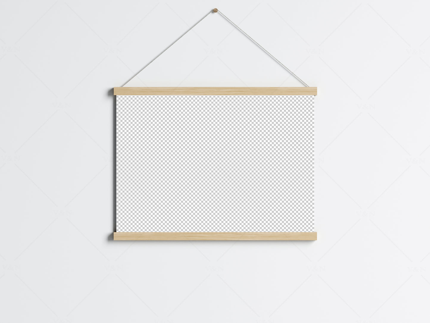 Magnetic Poster Bar Mockup PSD JPG PNG, Wooden Hanging Poster Frame, Poster Hanger Mockup, Minimalist Mockup