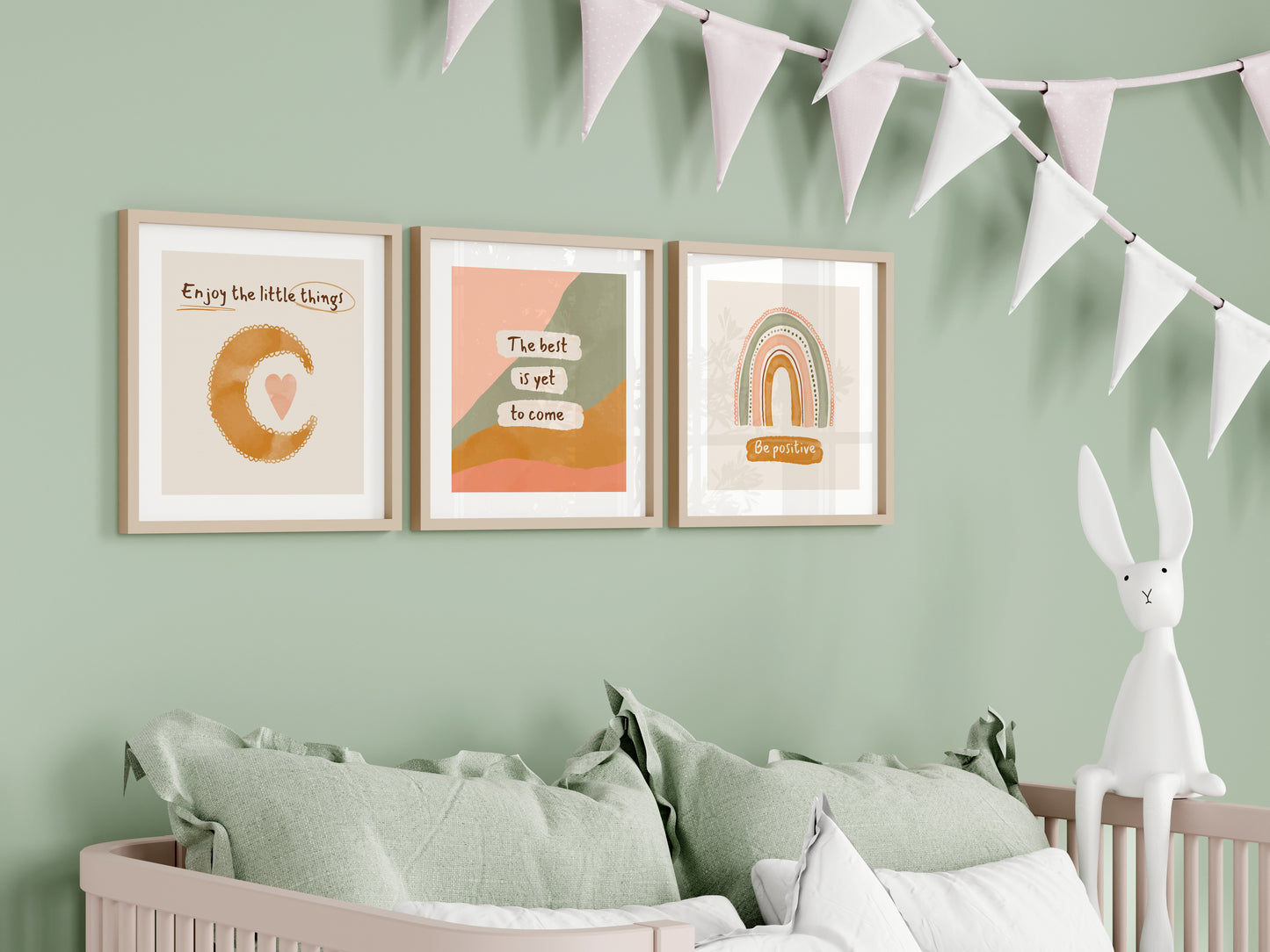 Kids Room Frame Mockup, Nursery Frame Mockup, Square Frame in Cozy Kids Room Interior