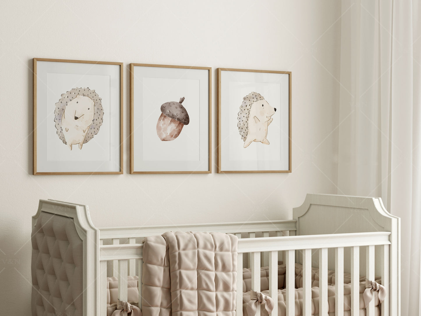 Frame Mockup in Nursery Interior, Gallery Wall Mockup in Modern Nursery Interior