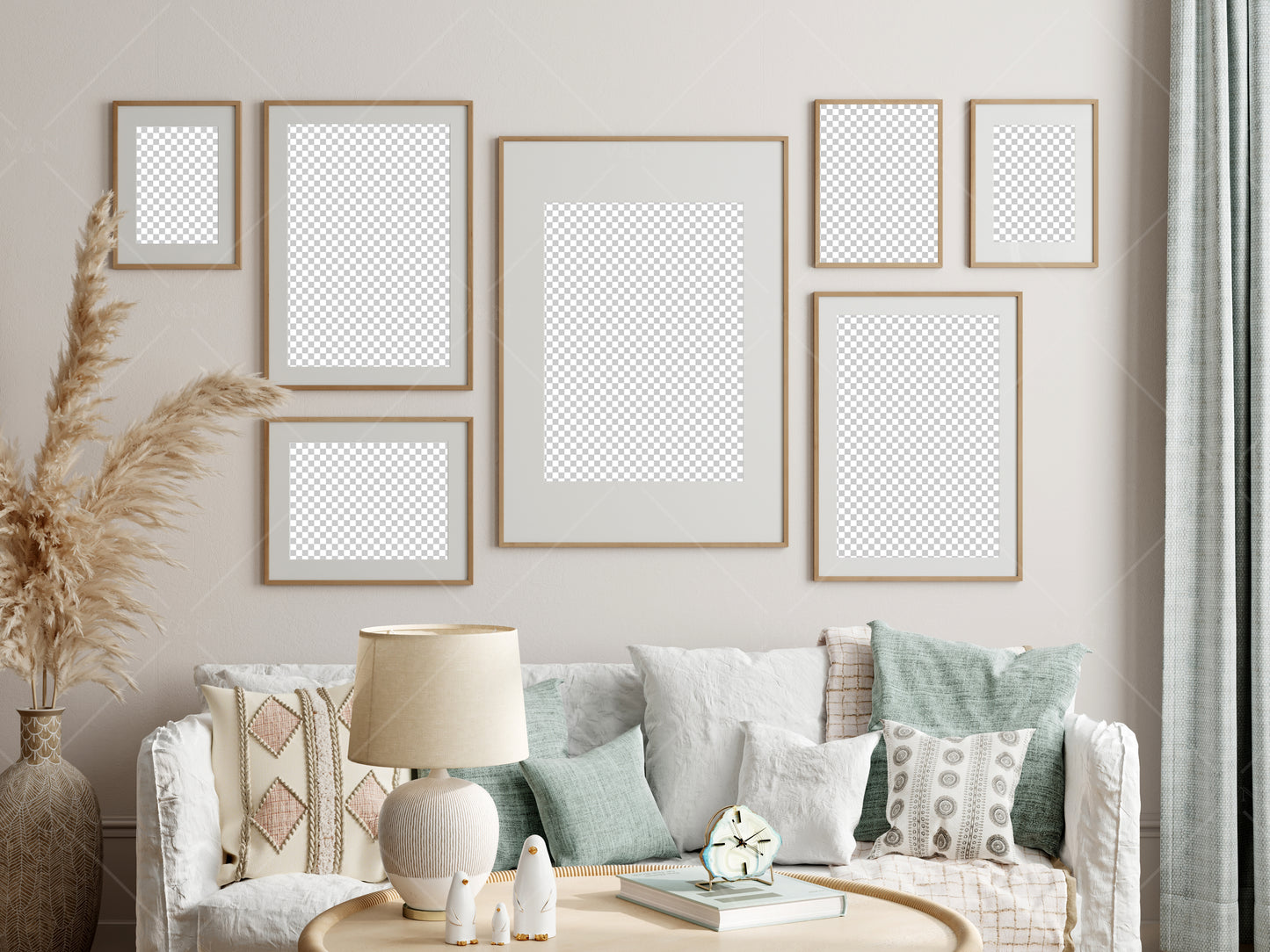 Frame Mockup, Gallery Wall Mockup, Living Room Frame Mockup, Interior Mockup, Poster Mockup